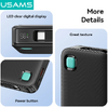USAMS power bank CD224 με καλώδιο USB-C, 2x θύρες εξόδου, 10000mAh, 20W, μαύρο