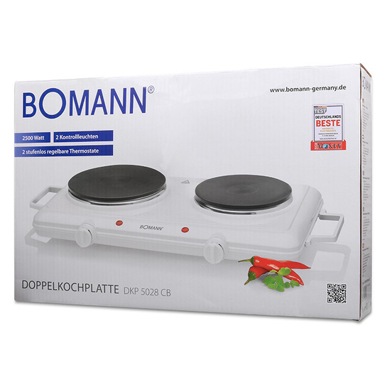 BOMANN DKP 5028 Επιτραπέζια ηλεκτρική εστία διπλή, 2500W.
