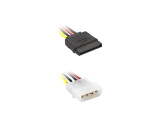 POWERTECH καλώδιο SATA 15pin (F) σε IDE 4pin (M) CAB-W011, 15cm
