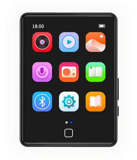 RUIZU MP3 player M20 με οθόνη αφής 2.8", 16GB, ελληνικό μενού, μαύρο