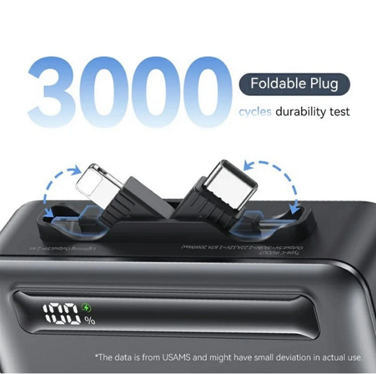 USAMS power bank CD233, USB-C/Lightning έξοδος, 4500mAh, 20W, γκρι 9,