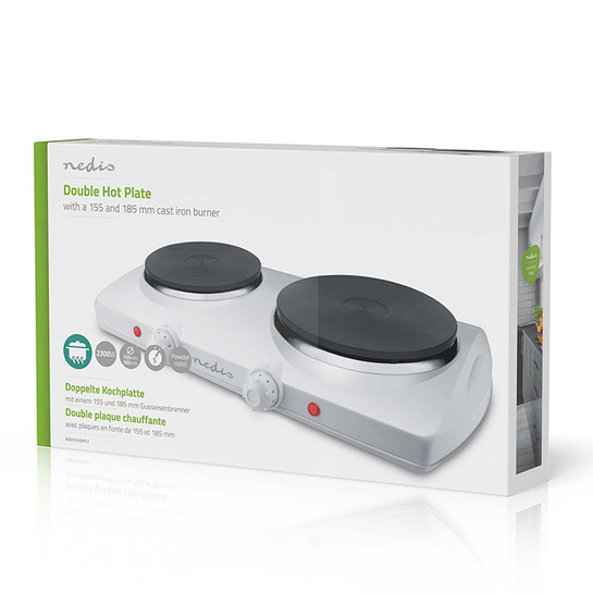 NEDIS KAEP251EWT2 Επιτραπέζια διπλή ηλεκτρική εστία, 2300W.