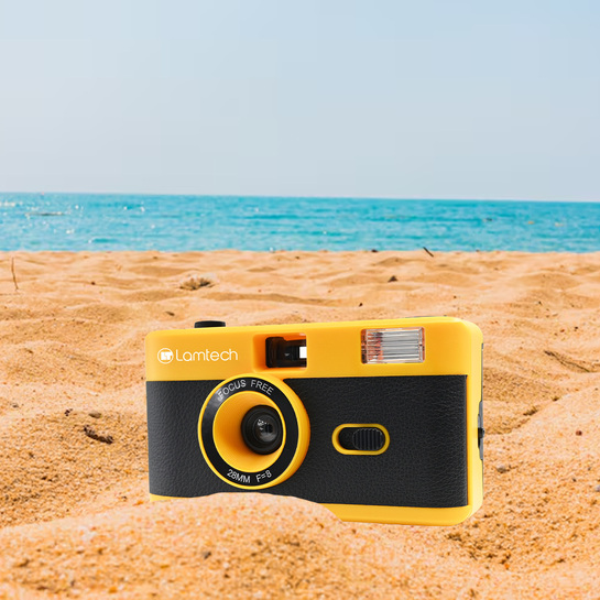 LAMTECH 35mm REUSABLE FILM CAMERA WITH FLASH YELLOW LAM981029