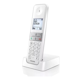 PHILIPS ασύρματο τηλέφωνο D4701W/34, με ελληνικό μενού, λευκό