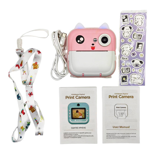 LAMTECH BLUETOOTH KID INSTANT CAMERA WHITE/PINK LAM114291