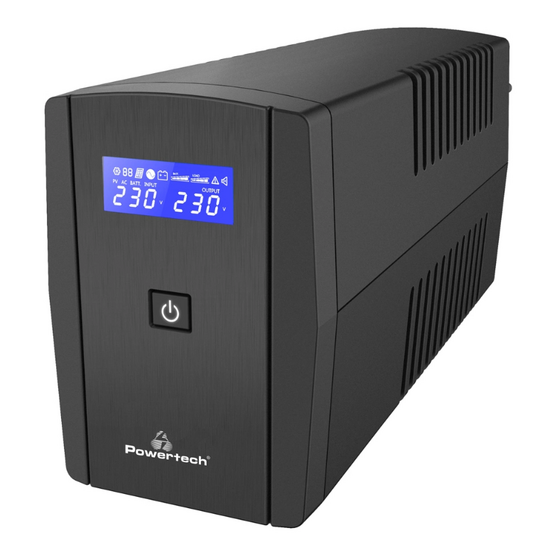 POWERTECH UPS Line Interactive PT-1296 με οθόνη, 1100VA, 660W, 2x Schuko