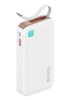 USAMS power bank CD224 με καλώδιο USB-C, 2x θύρες εξόδου, 10000mAh, 20W, λευκό