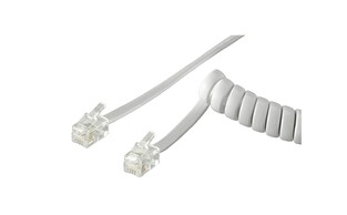GOOBAY καλώδιο τηλεφώνου 68601, spiral, RJ10 4P4C, CCA, 4m, λευκό