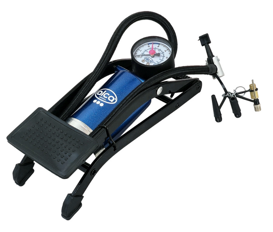ALCA τρόμπα ποδιού 201200 με μανόμετρο, 100PSI, μπλε