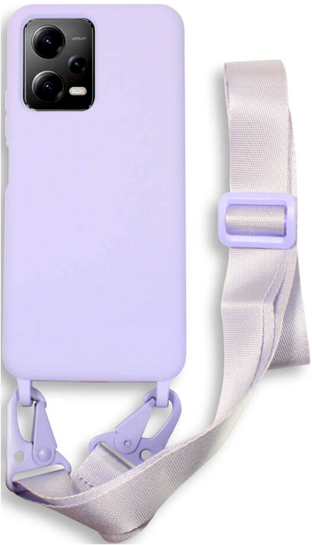Bodycell Θήκη Σιλικόνης με Λουράκι Λαιμού - Xiaomi Redmi Note 12 5G / Poco X5 - Violet