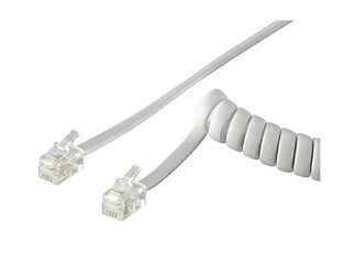 GOOBAY καλώδιο τηλεφώνου 50246, spiral, RJ10 4P4C, CCA, 2m, λευκό