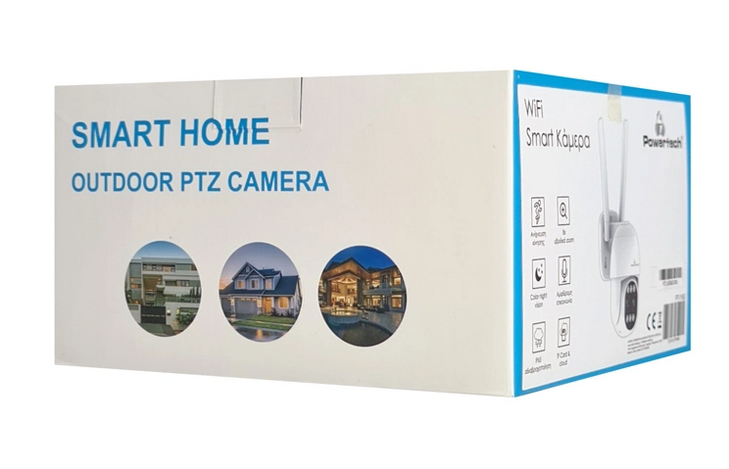 POWERTECH smart κάμερα PT-1163, 4MP, Wi-Fi, PTZ, SD, 8x zoom, IP65