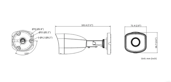 HIKVISION HIWATCH IP κάμερα HWI-B140H, 2.8mm, 4MP, Η.265, IP67, PoE