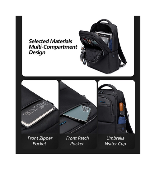 ARCTIC HUNTER τσάντα πλάτης B00477 με θήκη laptop 15.6", 18L, μαύρη