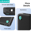 USAMS power bank CD225 με καλώδιο Lightning, 2x θύρες εξόδου, 10000mAh, 20W, μαύρο