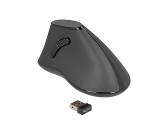 DELOCK wireless vertical mouse 12622 optical, 5 buttons, 1000DPI, black