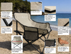 BRUNO καρέκλα παραλίας-κάμπινγκ SOL-Bay BRN-0295, αναδιπλούμενη, 61x53x65cm