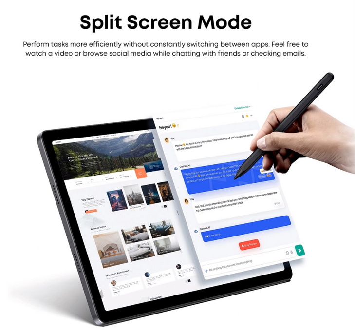 CHUWI tablet AuPad, 10.95", 8/128GB, 4G, Android 14, 7000mAh, γκρι