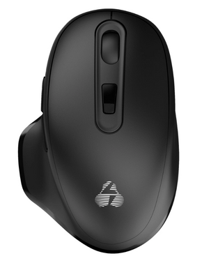 POWERTECH wireless mouse PT-1152, USB & USB-C receiver, 1600DPI, black