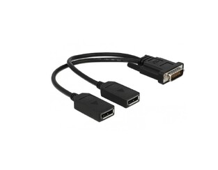 DELOCK αντάπτορας DMS-59 σε 2x DisplayPort 65354, 25cm, μαύρος