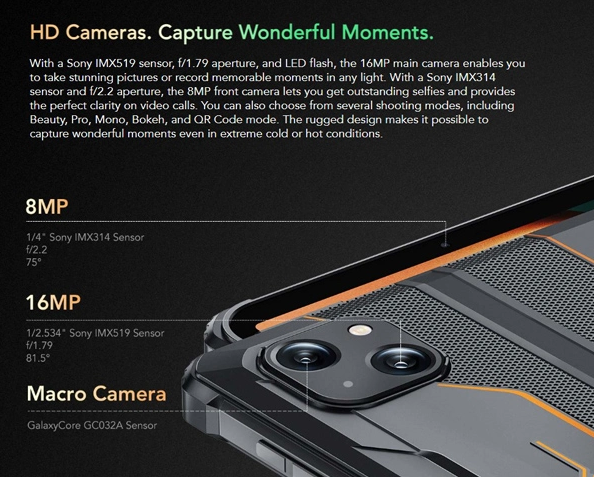 OUKITEL tablet RT3, 8", 4/64GB, 4G, 5150mAh, IP68/IP69K, μαύρο