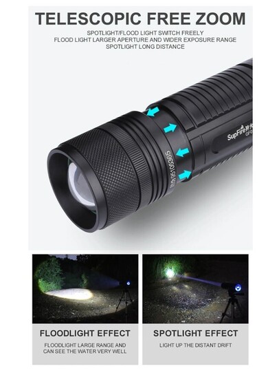 SUPFIRE φακός ψαρέματος SPFR-GF01-A με τρίποδο, 5400mAh, 375m