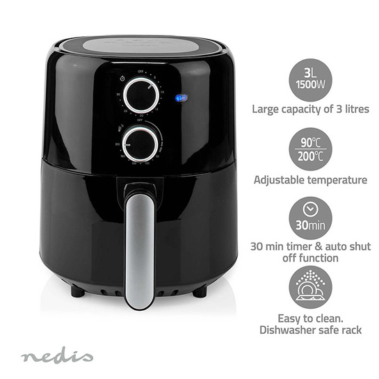 NEDIS KAAF130BK Φριτέζα αέρος 3.0L, 1500W.