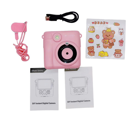 LAMTECH KID INSTANT CAMERA WITH FLASH PINK LAM114253