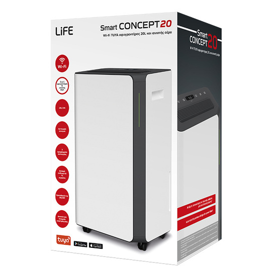 LIFE Smart CONCEPT20 Wi-Fi TUYA αφυγραντήρας 20L και ιονιστής αέρα