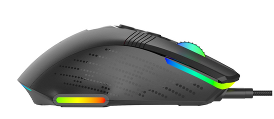 POWERTECH ενσύρματο gaming ποντίκι PT-1274, RGB φως, οπτικό, 12000DPI, μαύρο