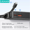 USAMS power bank CD225 με καλώδιο Lightning, 2x θύρες εξόδου, 10000mAh, 20W, μαύρο