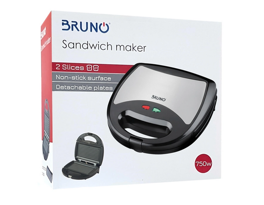 BRUNO Τοστιέρα BRN-0024, με αποσπώμενες πλάκες, αντικολλητική, 750w