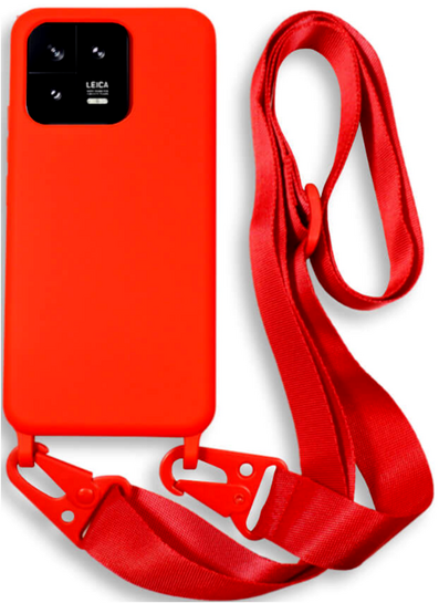 Bodycell Θήκη Σιλικόνης με Λουράκι Λαιμού - Xiaomi 13 Pro - Red