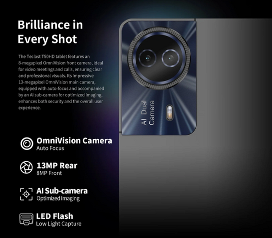 TECLAST tablet T50HD, 11" HD, 6/256GB, Android 14, 4G, 8000mAh, γκρι