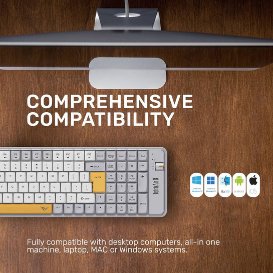 ALCATROZ BT5.3/2.4G MULTI-DEVICE RECHARGEABLE KEYBOARD TETRIZ AIR 3 SUMMER WHITE