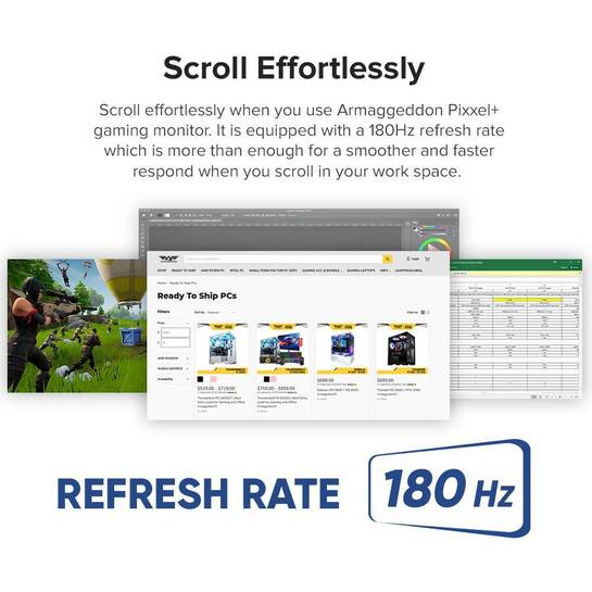 ARMAGGEDDON CURVED ULTRA WIDE GAMING MONITOR 34' PIXXEL+ XTREME SERIES SUPER G180 G-SYNC BLACK