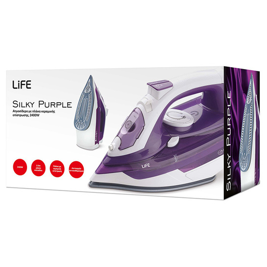 LIFE Silky Purple Ατμοσίδερο με πλάκα κεραμικής επίστρωσης, 2400W.