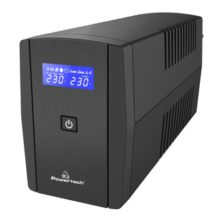 POWERTECH UPS Line Interactive PT-1295 με οθόνη, 850VA, 510W, 2x Schuko
