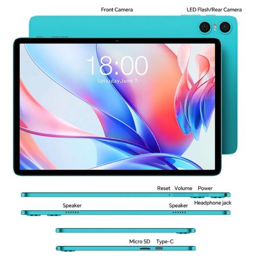 TECLAST tablet P30, 10.1", 4/64GB, Android 14, 6000mAh, μπλε
