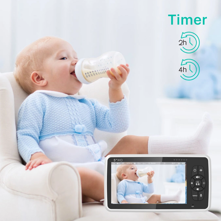 POWERTECH ενδοεπικοινωνία μωρού PT-1188 με κάμερα & οθόνη 5", 720p, PTZ