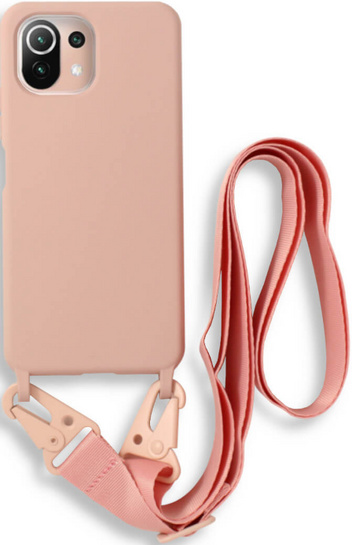 Bodycell Θήκη Σιλικόνης με Λουράκι Λαιμού - Xiaomi Mi 11 Lite - Pink