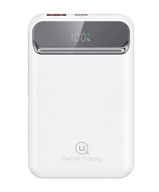 USAMS power bank US-CD214, 2x outputs, wireless, 10000mAh, 20W, white