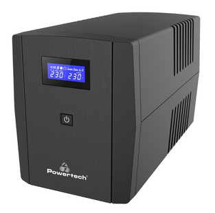 POWERTECH UPS Line Interactive PT-1298 με οθόνη, 2200VA, 1320W, 4x Schuko, 2x RJ45/RJ11, USB Type B