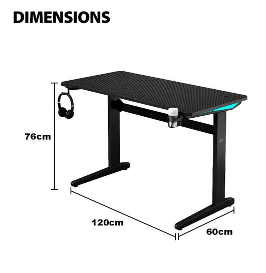 LGP GAMING TABLE WITH RGB LED EFFECTS BLACK LGP112822