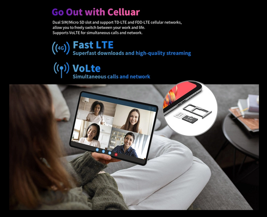 TECLAST tablet T50, 11" HD, 8/256GB, Android 13, 4G, 7500mAh, γκρι