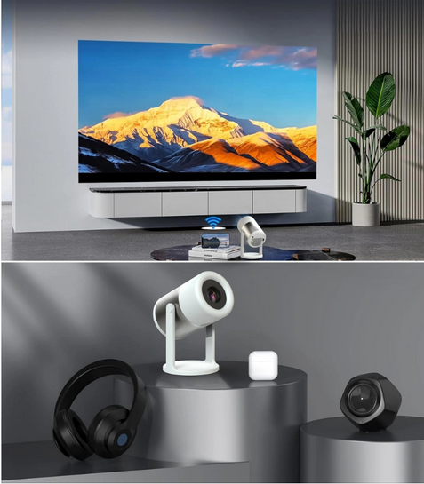 POWERTECH smart βιντεοπροβολέας PT-1305, 1080p, WiFi, Android, 170 ANSI lumens, λευκός