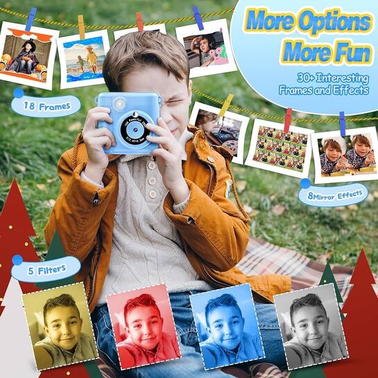 LAMTECH KID INSTANT CAMERA WITH FLASH BLUE LAM114246