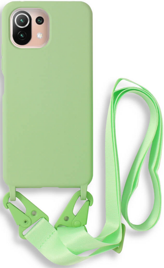 Bodycell Θήκη Σιλικόνης με Λουράκι Λαιμού - Xiaomi Mi 11 Lite - Green