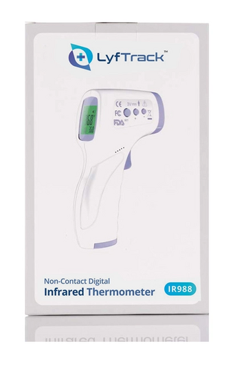 LYFTRACK Ηλεκτρονικό θερμόμετρο υπερύθρων με οθόνη IR988, λευκό