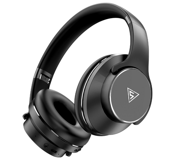 DOQAUS headphones DESIGN 1, ασύρματα & ενσύρματα, Φ40mm, 600mAh, μαύρα